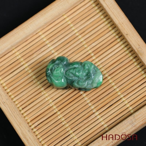 Mặt Tỳ Hưu Cẩm Thạch xanh lí 28mm
