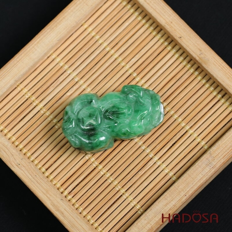 Mặt Tỳ Hưu Cẩm Thạch xanh lí 34mm