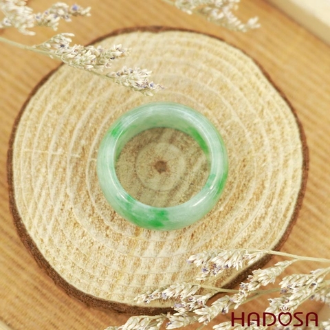 Nhẫn Cẩm Thạch xanh đậu size 17