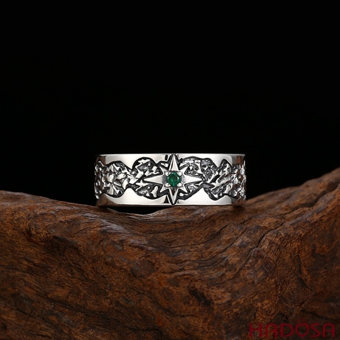 Nhẫn Bạc Nam Sao Tám Ánh Sáng Dẫn Đường