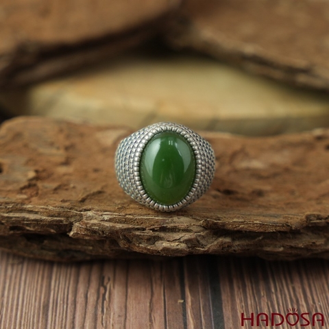 Nhẫn nam bạc 925 Ngọc bích Canada