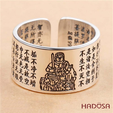Nhẫn bạc nam Phật bản mệnh Bất Động Minh Vương (Dậu)