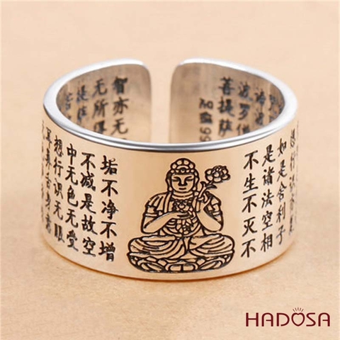 Nhẫn bạc nam Phật bản mệnh Đại thế Chí (Ngọ)