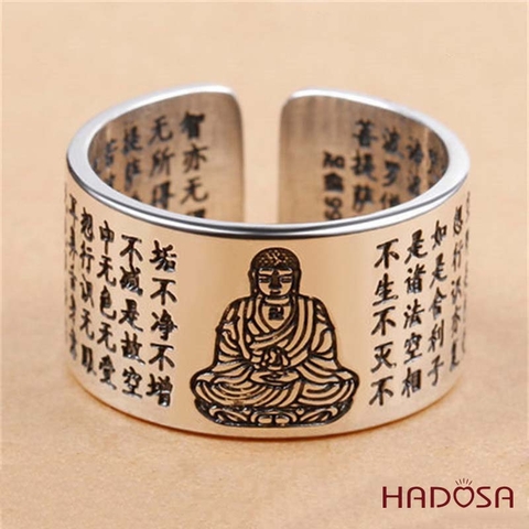 Nhẫn bạc nam  Phật bản mệnh Như Lai Đại Nhật (Mùi, Thân)