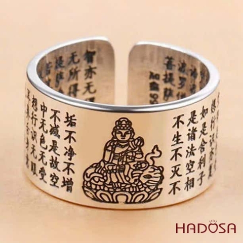 Nhẫn bạc nam  Phật bản mệnh Phổ Hiền (Thìn, Tỵ)