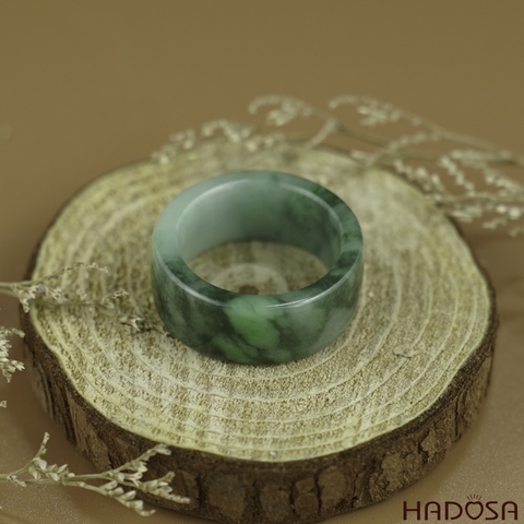 Nhẫn Cẩm Thạch vuông xanh lý ni 11