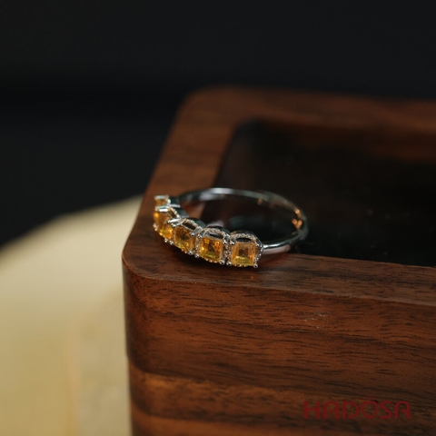Nhẫn đá Citrine 3mm bạc 925