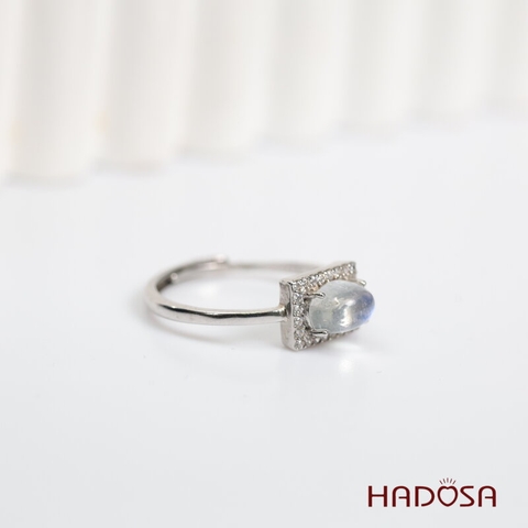 Nhẫn đá moonstone 5x7mm bạc 925