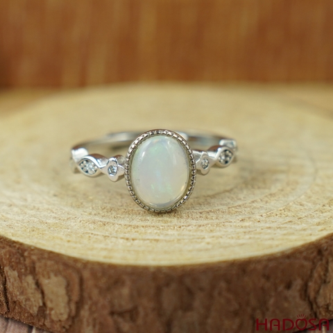 Nhẫn Opal 7*9mm bạc 925