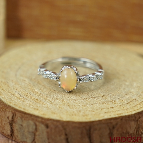 Nhẫn Opal 5*7mm bạc 925