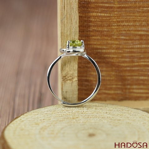 Nhẫn đá Peridot 6mm bạc 925