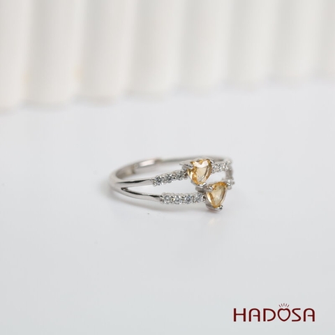 Nhẫn đá Thạch Anh Vàng Citrine 4mm bạc 925
