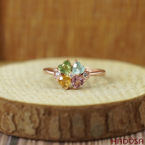 Nhẫn nữ đá tourmaline 4mm bạc 925