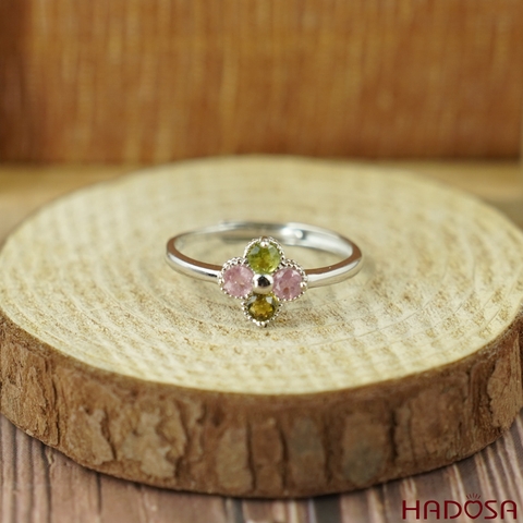 Nhẫn nữ đá tourmaline 3mm bạc 925