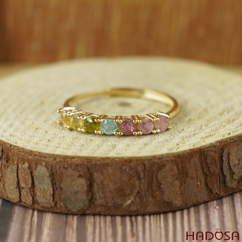 Nhẫn nữ đá tourmaline 3mm bạc 925