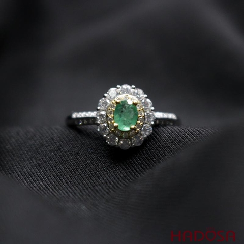 Nhẫn Emerald 4*5mm bạc 925