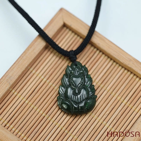 Mặt Hồ ly chúa Ngọc Bích 17x23mm