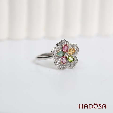 Nhẫn nữ đá Tourmaline 3*4mm bạc 925