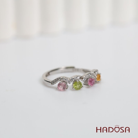 Nhẫn nữ đá Tourmaline 3mm bạc 925