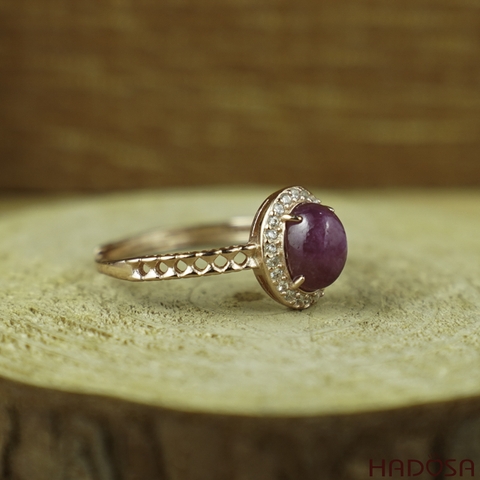 Nhẫn Ruby Nam Phi 5*6mm bạc 925