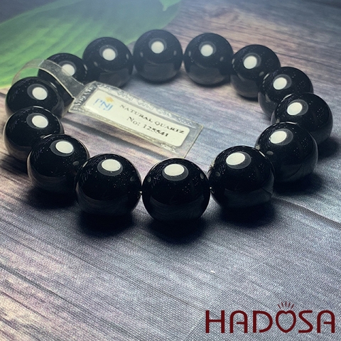 Vòng tay đá Thạch Anh Đen - Morion Quartz 16mm cao cấp