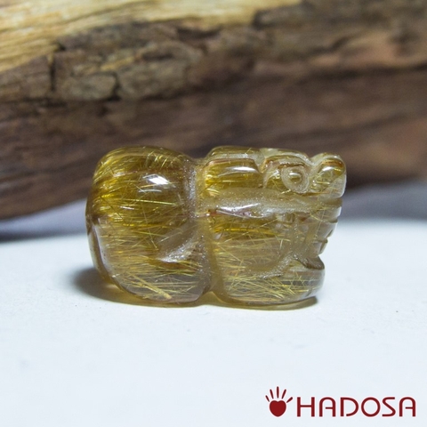 Mặt Tỳ Hưu Thạch anh tóc vàng cao cấp chuẩn 6A