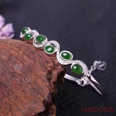 Lắc tay Ngọc Bích Canada (4*6mm) Bạc 925