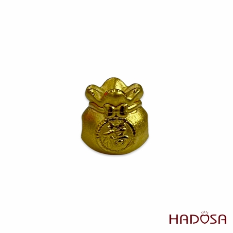 Charm túi tiền chữ Phúc vàng 9999 2p6
