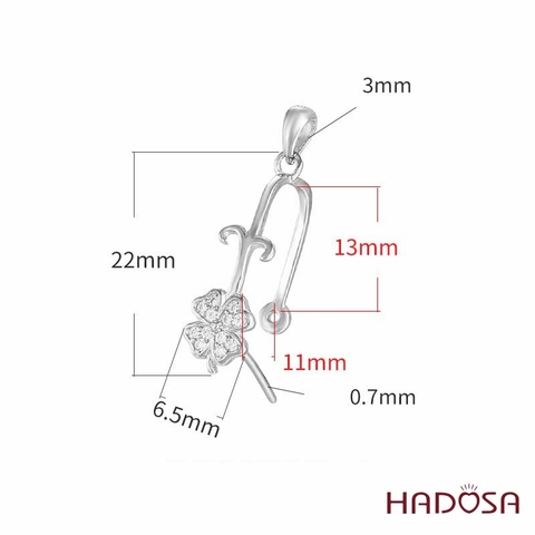 Khoen móc bạc cỏ 4 lá đồng điếu 13mm