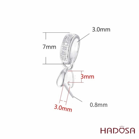 Khoen bạc mặt dây chuyền lỗ xỏ 3mm