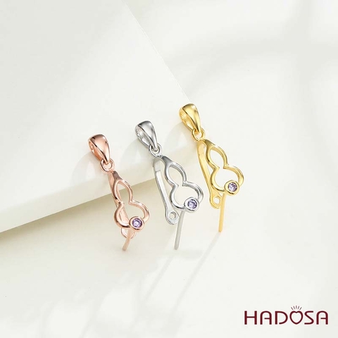 Khoen móc bạc mạ vàng hồ lô 10mm