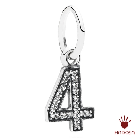 Charm treo số 4 bạc 925 cao cấp DIY