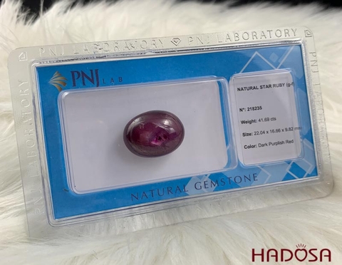 Mặt đá Ruby Q sao nét đỏ tím cao cấp