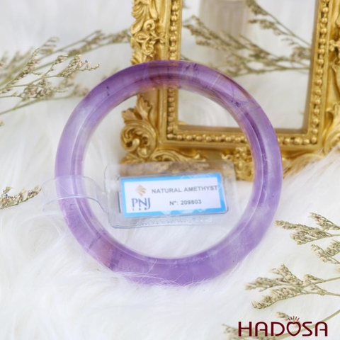 Vòng kiềng thạch anh tím Lavender ni 54mm 4A