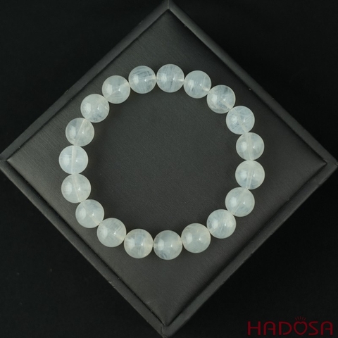 Vòng Thạch anh trắng ánh trăng 10mm chuẩn 8A
