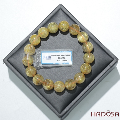 Vòng Đá Thạch Anh Tóc Vàng 12mm Cao Cấp Chuẩn 7A