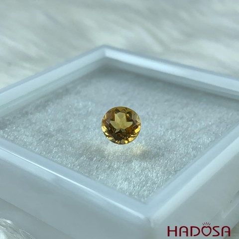 Mặt thạch anh vàng Citrine tròn 7mm 5A