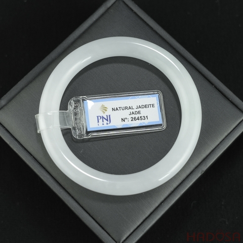 Vòng Ngọc Cẩm Thạch tròn trắng trong điểm lí ni 55