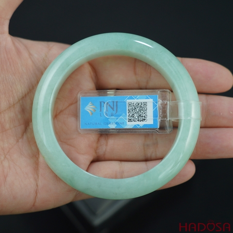 Vòng Ngọc Cẩm Thạch Jade A lá hẹ nếp lý ni 55
