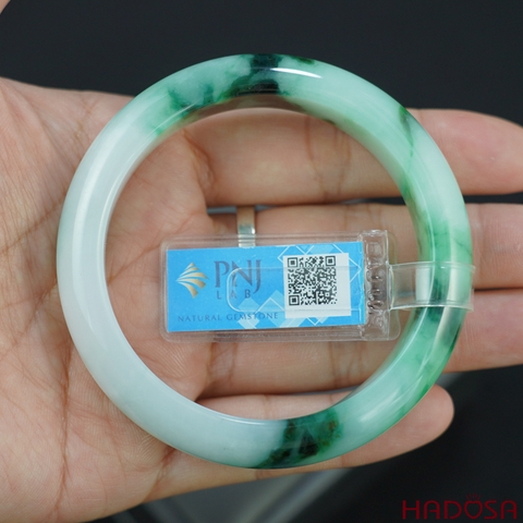 Vòng Ngọc Cẩm Thạch Jade A lá hẹ bạch ngọc phớt lý ni 54