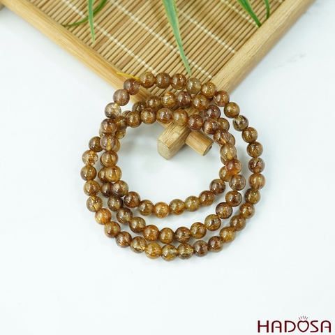 Vòng cuốn Thạch Anh tóc nâu 5mm chuẩn 6A