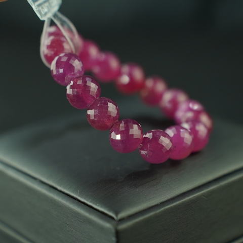 Vòng chuỗi Ruby Thái đỏ trong cắt giắc 11mm