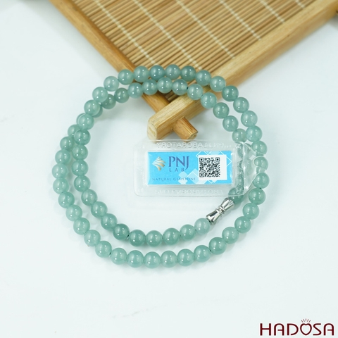 Vòng cổ Cẩm Thạch A Xanh Ngọc 6mm