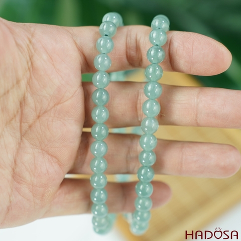 Vòng cổ Cẩm Thạch A Xanh Ngọc 6mm