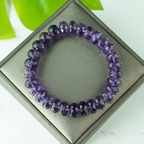 Thạch anh tím cắt giác hạt bầu 11mm