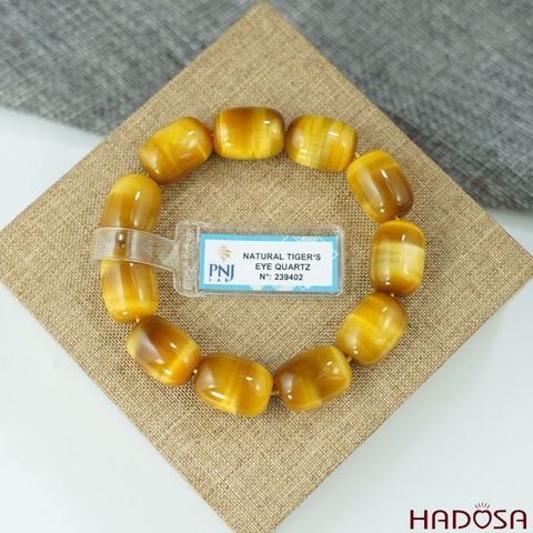 Vòng đá Mắt Hổ vàng lu thống 13*18 chuẩn 6A