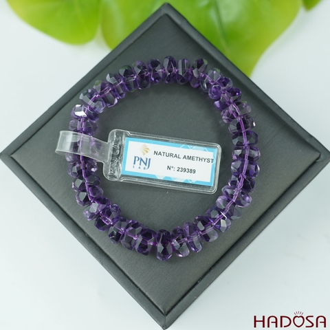 Vòng Thạch anh tím bánh xe mài giác 10mm chuẩn 7A