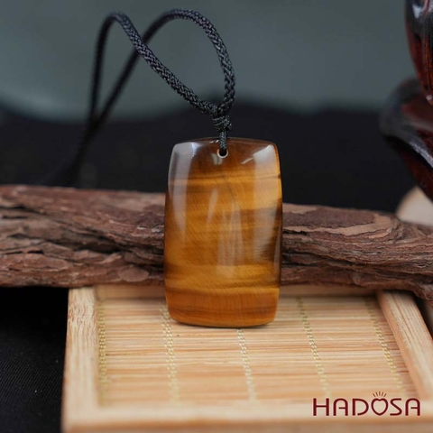 Mắt dây chuyền mắt hổ vàng nâu 28x46mm