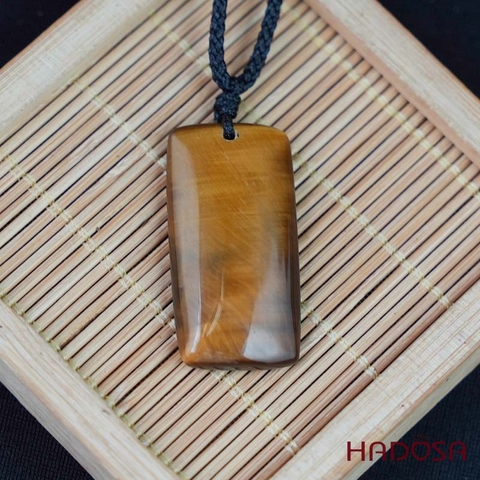 Mặt dây chuyền mắt hổ vàng nâu 18x35mm