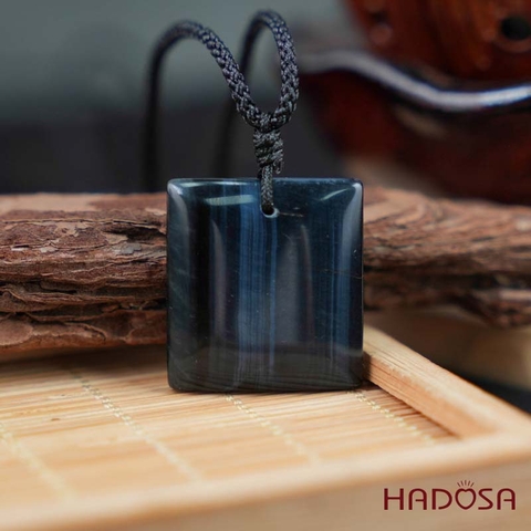 Mặt dây chuyền thạch anh mắt Hổ xanh đen